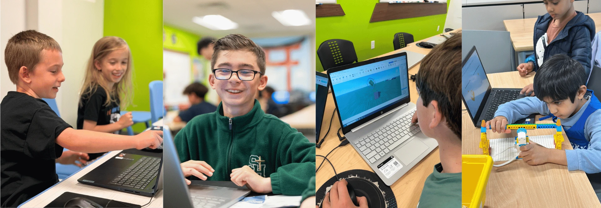 Code Ninjas campers creating projects together